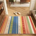 Dopamine style colorful striped entryway mat with non-slip TPR loop velvet texture - 40*60cm / Fun Colorful Stripes