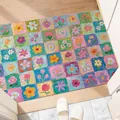 Colorful floral pattern PVC wire loop entrance mat with non-slip backing for home - 40*60cm / Floral Grids