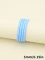 Cordón de cuero PU redondo de 5 mm azul claro cosido para llaveros y manualidades DIY - Cordón redondo con núcleo envuelto y costuras de patrón de oveja (00436)