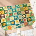 Colorful floral patchwork PVC doormat with non-slip silk loop texture for entry - 40*60cm / Blooming Floral