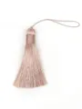 Elegant rose gold polyester vertical tassel with hanging loop for DIY craft decorations - Plain Style Without Bead / Champagne Pink
