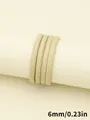 Cordón de cuero PU beige de 6mm con costuras de patrón de oveja para joyería y DIY - Cordón redondo con núcleo envuelto y costuras de patrón de oveja (00439)