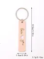 Porte-clés créatif en bois rose avec découpe en cœur et gravure Love You élégant - Rectangle Rose Love You (20361)
