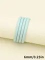 Cordón de cuero PU de 6 mm azul claro con patrón de oveja para bricolaje y accesorios - Cordón redondo con núcleo envuelto y costuras de patrón de oveja (00440)