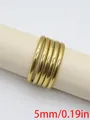 Cordón de cuero PU redondo cosido dorado para la creación de joyas DIY, 5 mm - Cordón redondo con puntadas (00516)