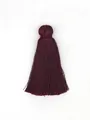 Elegant burgundy polyester tassel with crown cap for DIY handmade craft projects and decor - Green Bead & Alloy Cap Style / Burgundy