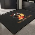 Paillasson d'entrée antidérapant en velours bouclé TPR avec motif de chat chanceux - 40*60cm / Chat de la Fortune - Imitation Lin Noir