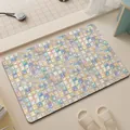 Premium non-slip iridescent mosaic pattern diatom mud bathroom mat for home decor - Rainbow Pattern