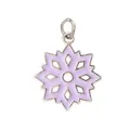 Lilac enamel snowflake charm pendant with silver alloy frame for DIY jewelry making. - Purple Snowflake (40044)