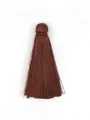 Vertical brown polyester tassel fringe for DIY handicraft and jewelry decoration - Green Bead & Alloy Cap Style / Coffee