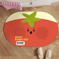 Schattige rode tomaat patroon absorberende antislip diatomeeënaarde badmat voor de badkamer - 1 Stuk / Tomaat / 40*60cm