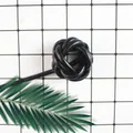 Black PU leather braided knot flower charm for DIY bags, keychains and phone straps - Style 00452(00452*6mm) / 6mm / Black