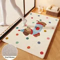 Tappetino da bagno assorbente in lino intrecciato con simpatico cane e pois colorati - Angoli Arrotondati / 40*60cm / Bassotto Blu