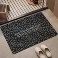 Absorbent non-slip bath mat with black leopard marble pattern and small bliss text - 45x70cm (Thickened Diatom Mud) / Leopard Faux Marble