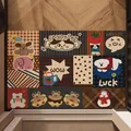 Felpudo de patchwork retro con dibujos de animales lindos y diseño de texto Luck - 40x60cm / Rompecabezas Infantil