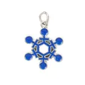 Creative blue enamel snowflake pendant with abstract human figures for DIY jewelry making - Blue Snowflake Style (40057)