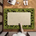 Alfombra de baño antideslizante de secado rápido con diseño de flores verdes suaves - 45x70cm (Estándar 2.5mm) / Patrón Verde