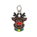 Festive brown reindeer enamel alloy charm for Christmas DIY jewelry making projects - Christmas Reindeer Style (40041)