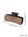 Retro haarklem met pied-de-poule patroon en afmetingen - Zwarte Houndstooth (90157)