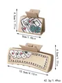 Detailweergave van haarclipset met pokerkaartpatroon en afmetingen - Poker Dobbelsteen Set (90279) / 2 Stuks/Set