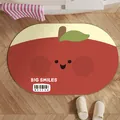 Schattige rode appel badmat van diatomeeënaarde, absorberend en antislip voor badkamer - 1 Stuk / Appel / 40*60cm