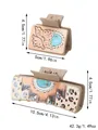 Set van twee haarklemmen in westernstijl met gedetailleerde afmetingen en gewichtsopgave - Leopard Turquoise Set (90280) / 2 Stuks/Set