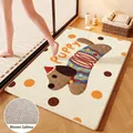 Tappetino da bagno in lino assorbente con simpatico design a cartoni animati di cuccioli - Angoli Arrotondati / 40*60cm / Bassotto con Hula Hoop