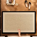 Weiche saugfähige Badezimmer-Kieselalgenmatte mit beigem Webmuster und schwarzem Rand - 40*60cm (ai-Regulär 2.5MM) / Verflochtene Texturen