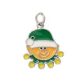 Christmas elf alloy charm in green and yellow enamel for DIY jewelry making projects - Christmas Elf with Green Hat Style (40053)