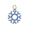 Silver-tone blue enamel snowflake charm pendant for DIY jewelry making accessories - Blue Hollow Snowflake Style (40042)