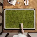 Anti-slip green diatom mud bath mat with elegant floral pattern and vintage design - 40x60cm (Standard 2.5mm) / Dark Border
