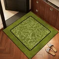 Grüne quadratische florale Diatomeenschlamm-Bodenmatte für das Badezimmer SKU Modell - Grünes Blumenmuster / 40*40cm