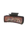 Vintage Western Haarspange mit geprägtem Sonnenblumen-Ledertextur-Muster für Damen - Vintage Scroll Muster Stil (90238)