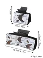 Western lederen haarklemmen set met vintage kip print en gedetailleerde afmetingen - Hen Patroon Set (90189) / 2 Stuks/Set
