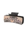 Eleganter Haarclip aus Leder mit Sonnenblumenmuster im Western-Stil für Damen in Beige und Schwarz - Schwarz-Weiß Sonnenblume Stil (90240)