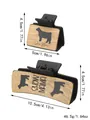 Western stijl haarklem set met koe silhouet en exacte afmetingen in inches en grammen - Koe Patroon Set (90187) / 2 Stuks/Set