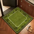 Grüne quadratische saugfähige Badematte mit Blumenmuster und rutschfester Unterseite - 40*40cm / Smaragdring-Muster