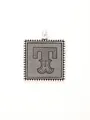 Vintage silver alloy square pendant with ornate engraved letter T for DIY jewelry making - Vintage Square Letter T (40312)