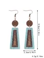 Western style wooden earrings with precise size and weight technical specifications - Teal Mottled Pattern (11690)