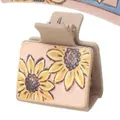Western stijl haarclip met zonnebloem lederen decoratie in beige voor dameskapsels - Zonnebloem Kleine Klem (90282-Small)