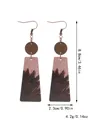 Western style sunflower wood earrings with dimensions 8.8cm x 2.3cm and 4.2g weight - Sunflower Trapezoid (11689)