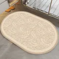 Detail shot of vintage floral absorbent bath mat in a modern bathroom setting - 40*60cm / Standard Diatom Mud / American Style A