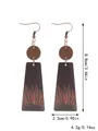 Western sunflower wooden earrings detail with 8.8cm height and 4.2g weight dimensions. - Vintage Sunflower Trapezoid (11688)