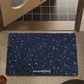 Alfombra de baño absorbente de tierra de diatomeas azul marino con diseño de estrellas - 50x80cm / Azul profundo