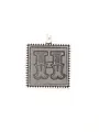 Vintage silver alloy square pendant with an embossed retro letter H design for DIY - Letter H (40300)