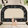 Modern non-slip absorbent bathroom floor mat with elegant floral design and text - 40*60cm / Floral Choice-Half Round