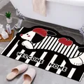 Tappetino da bagno antiscivolo assorbente con bassotto e scritta Welcome Home - 40*60cm / Fango di Diatomee Standard / Stile Bassotto D