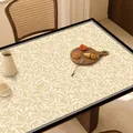 Elegante tovaglietta in pelle impermeabile con motivo a foglie color crema per tavoli - 30*60cm / Tovaglietta stile americano - Modello C