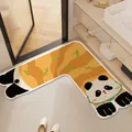 Cute L-shaped cartoon panda non-slip diatom mud bath mat for bathroom corners - 60x60x25cm / Cute Panda