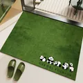 Green absorbent diatomaceous earth bathroom mat with cute panda design for doormat use - 45*70cm / Panda